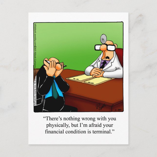 Rolig postkort med humor för att bli frisk  vykort (Framsida)