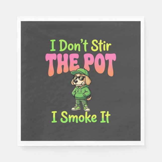 Rolig Pot Rökande Hund Stoner Pappersservett (Framsidan)