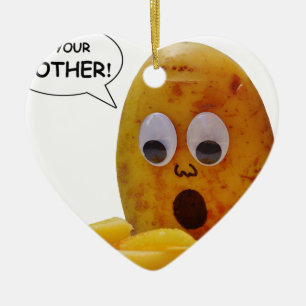 Rolig potatis julgransprydnad keramik