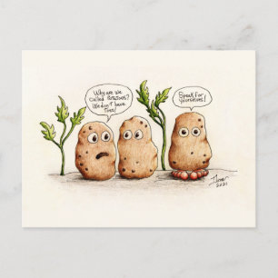 Rolig Potatis Pun Postkort Vykort