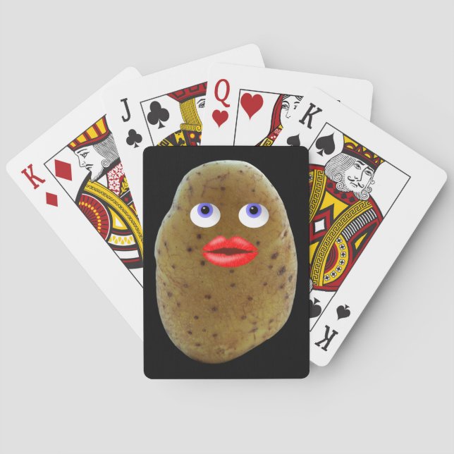 Rolig Potatis Söt Karaktär Med Blå Ögon Casinokort (Baksidan)
