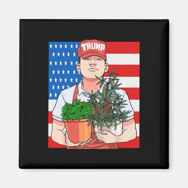 Rolig Pothead Stoner Rösta På President Trump  Magnet (Framsidan)