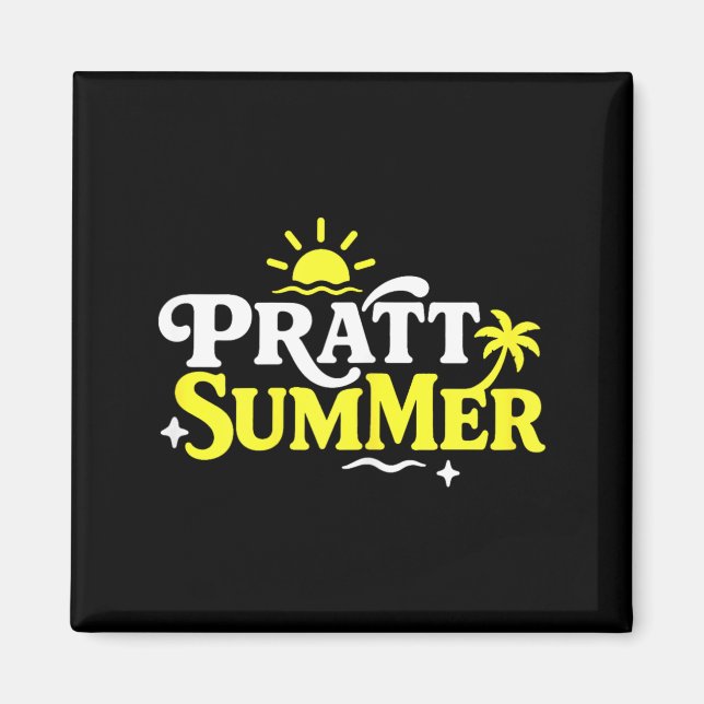 Rolig Pratt Sommar Grafisk Design Magnet (Framsidan)
