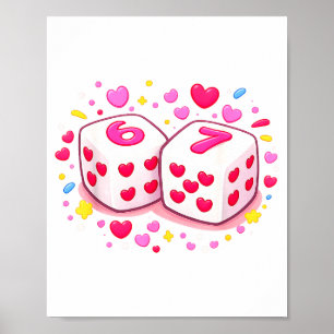 Rolig Preppy 67 Alla Hjärtans Dag Sex Sju Tärninga Poster