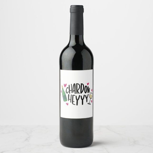 Rolig Preppy Chardonnay-vin Vinflaska Etikett (Framsida)
