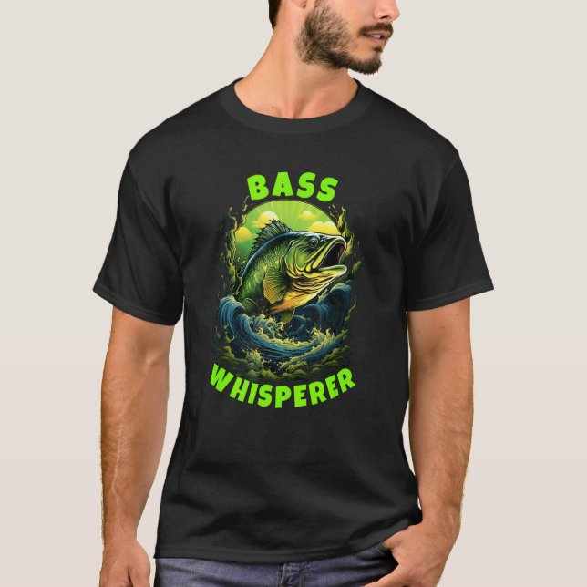Rolig present för fiskare Basviskaren Kvinnor Män T Shirt (Framsida)