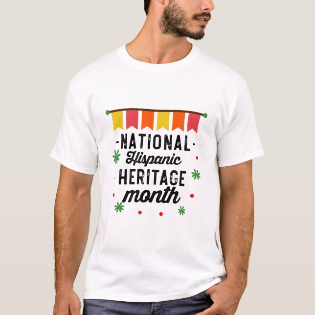 Rolig present för nationella hispanikers kulturarv t shirt (Framsida)