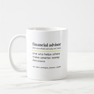 Rolig present med definition av finansiell rådgiva kaffemugg