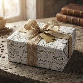 Rolig present med kaffe, espresso, Americano eller Presentpapper