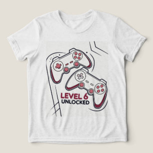 Rolig present till 6-årsdag för spelare, Nivå 6 Up T Shirt