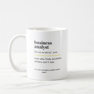 Rolig present till affärsanalytiker med definition kaffemugg