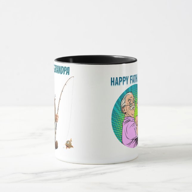 Rolig present till bästa fiskande farfar - seriefi mugg (Center)