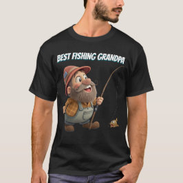Rolig present till bästa fiskande farfar - seriefi t shirt