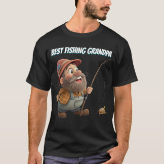 Rolig present till bästa fiskande farfar - seriefi t shirt