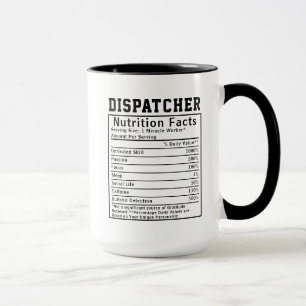 Rolig present till dispatchern med fakta om näring mugg