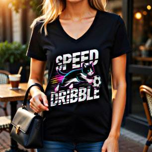 Rolig present till fotbolls- och kattälskare t shirt