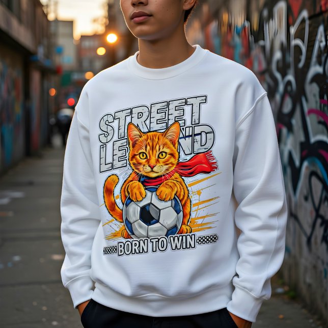 Rolig present till fotbollskatt gata legend  lång ärmad tröja (Skapare uppladdad)