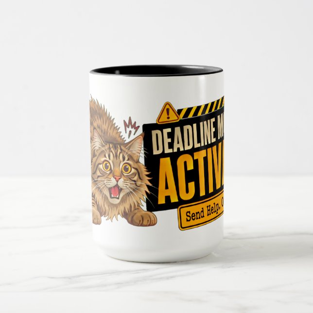 Rolig present till kaffebitarar med katt-tema för  mugg (Center)