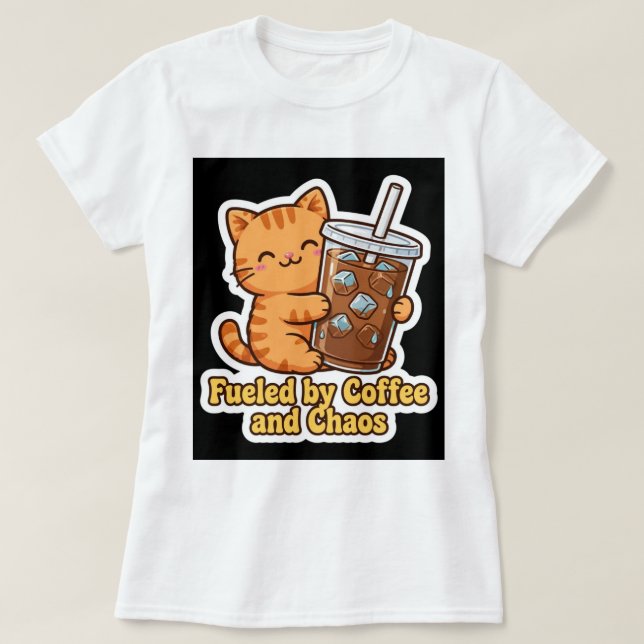 Rolig present till kaffedrickare med iskaffe t shirt (Design framsida)