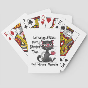Rolig present till kattälskare med sarkasm & attit casinokort