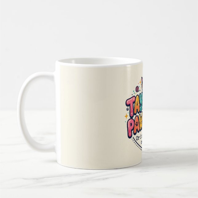 Rolig present till kattälskare - stanna positiv  kaffemugg (Vänster)