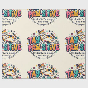 Rolig present till kattälskare - stanna positiv presentpapper