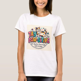 Rolig present till kattälskare - stanna positiv t shirt