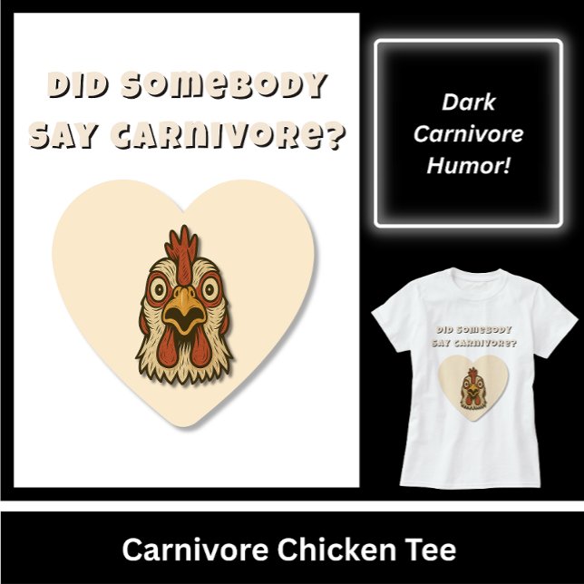 Rolig present till kycklingälskare t shirt (Funny Carnivore Chicken Tee. Something to Cluck about!)