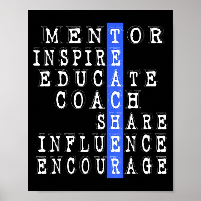 Rolig present till lärare mentor coach för skolper poster (Framsidan)