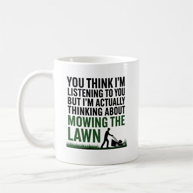 rolig present till pappa för gräsklippning kaffemugg (Vänster)