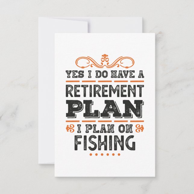 Rolig present till pensionären med fiskepresent kort (Framsida)