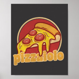 rolig present till pizzabagare pizzaillustration poster