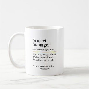 Rolig present till projektledare med definition kaffemugg