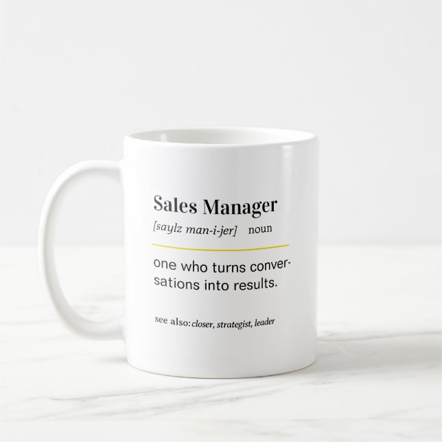 Rolig present till säljchef - kaffemug kaffemugg (Vänster)