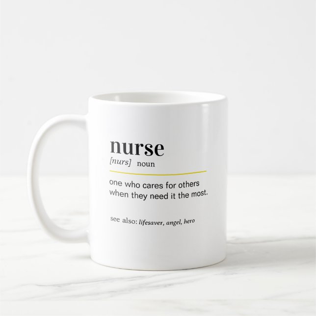 Rolig present till sjuksköterska med definition kaffemugg (Vänster)
