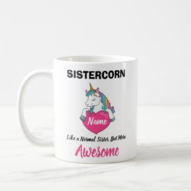 Rolig present till syster Ny födelsedagspresent Kaffemugg (Vänster)