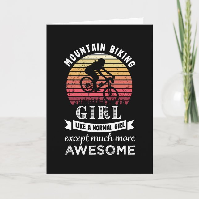 Rolig present till tjej som gillar mountainbike MT Kort (Framsida)