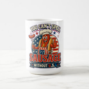 Rolig presentdesign för varmkorvsälskare i USA Kaffemugg