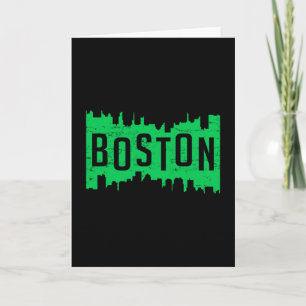 Rolig presentidé med Boston USA Stad Stadssiluett Kort