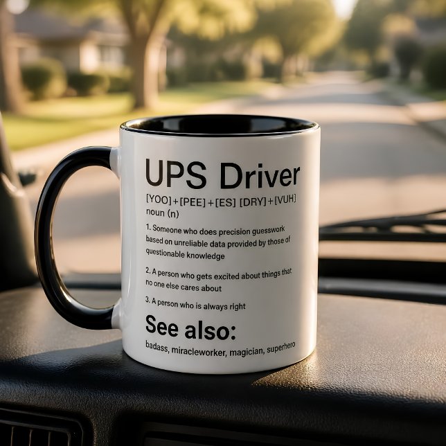 Rolig presentidé till UPS-förare - present till br Mugg (Skapare uppladdad)