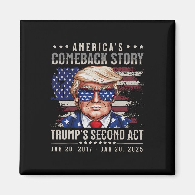 Rolig President Donald Trump Invigningsdag 2025 Magnet (Framsidan)