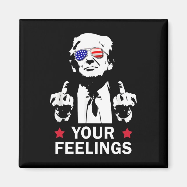 Rolig President Donald Trump Mellanfinger  Magnet (Framsidan)