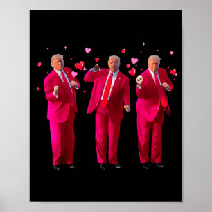 Rolig President Trump Dansar Donald Trump Hjärta V Poster