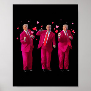 Rolig President Trump Dansar Donald Trump Hjärta V Poster