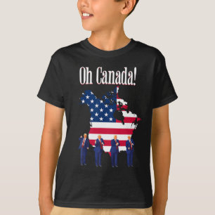 Rolig President Trump Säger Oh Kanada Karta Amerik T Shirt
