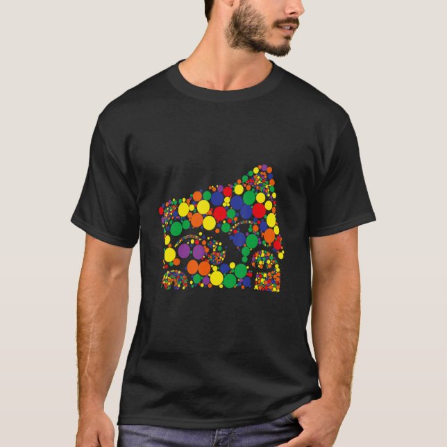 Rolig prickig kattälskare katt prickig internation t shirt (Framsida)