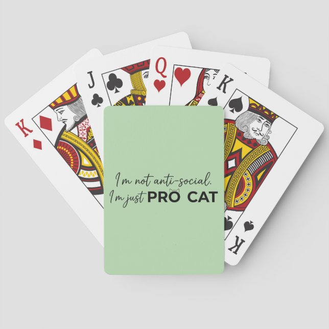Rolig Pro Katt Anti-Social Introvert  Casinokort (Baksidan)