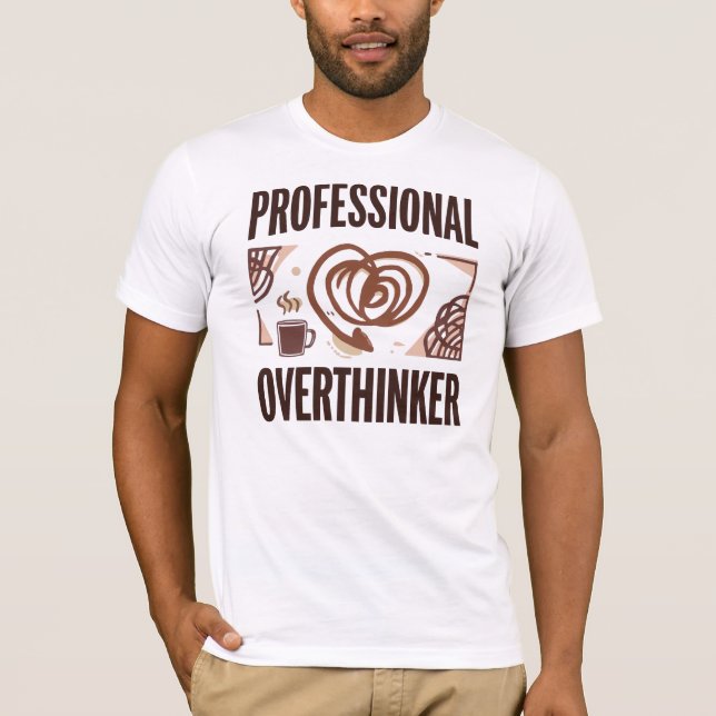 Rolig "Professionell Övertänkare" Citat T Shirt (Framsida)