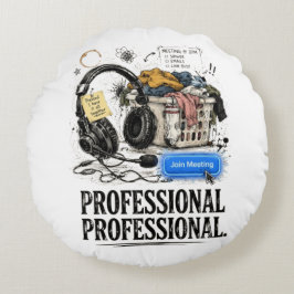Rolig professionell WFH distansarbetande kastkudde Rund Kudde