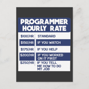 Rolig programmerare timpris dator IT kodare Vykort